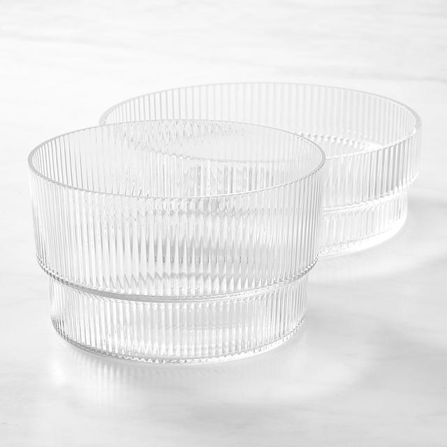 Optic Glass Serving Bowls