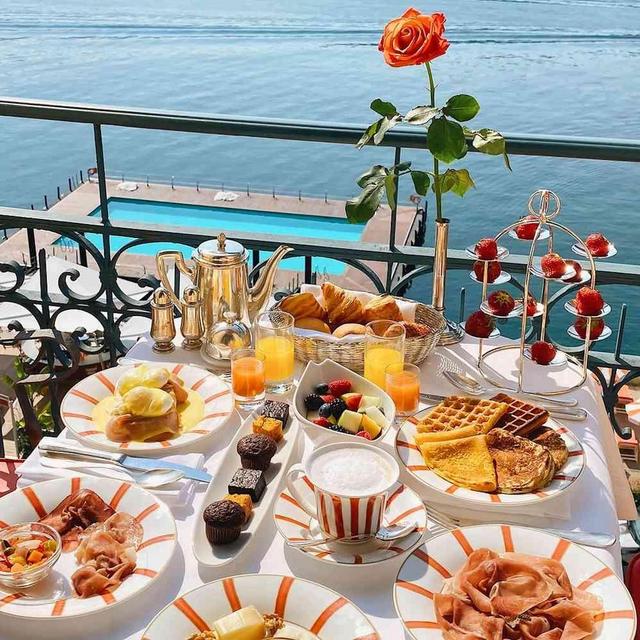 Breakfast during our European Tour