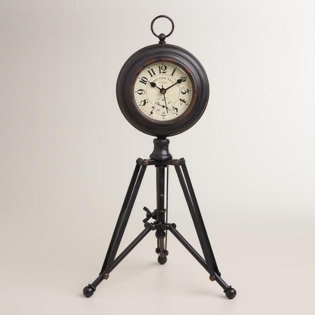 Black Alton Tripod Clock