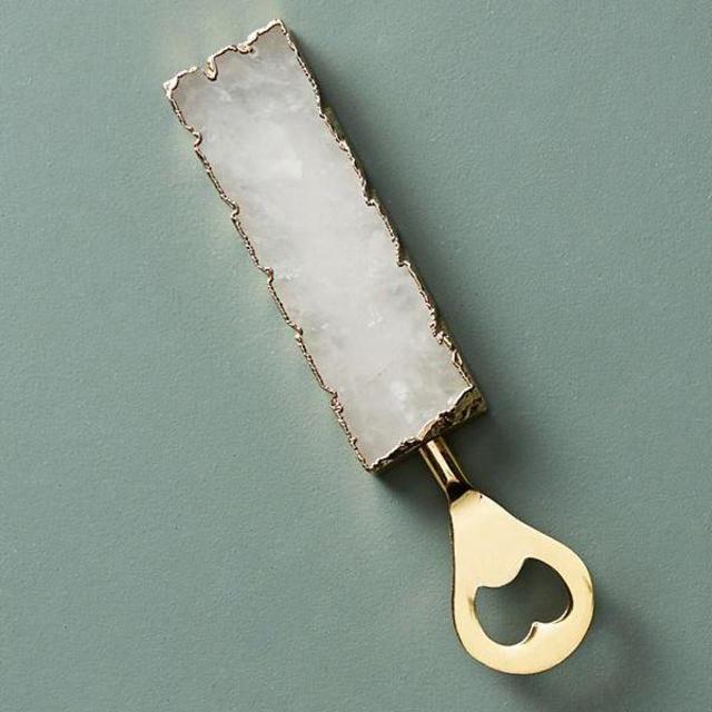 Agate Bottle Opener: White Quartz