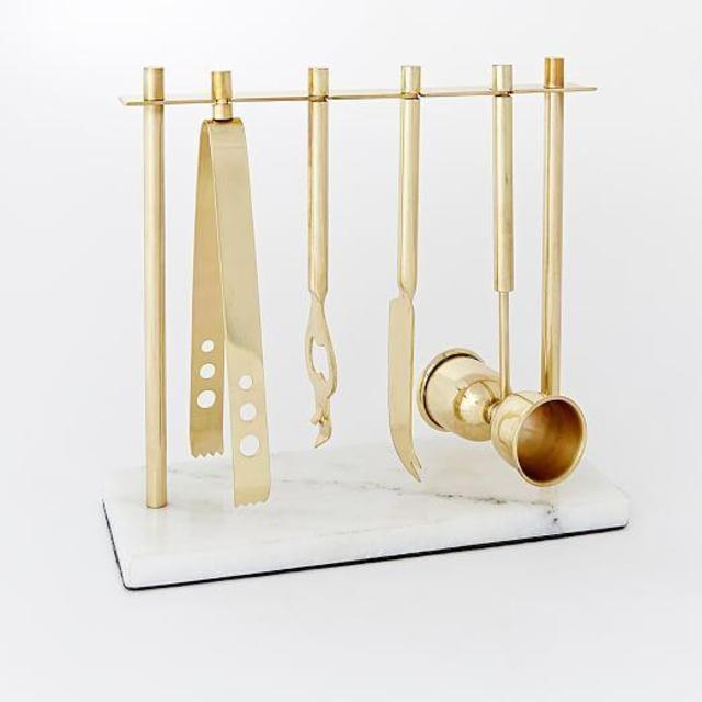 Deco Barware Collection - Brass + Marble