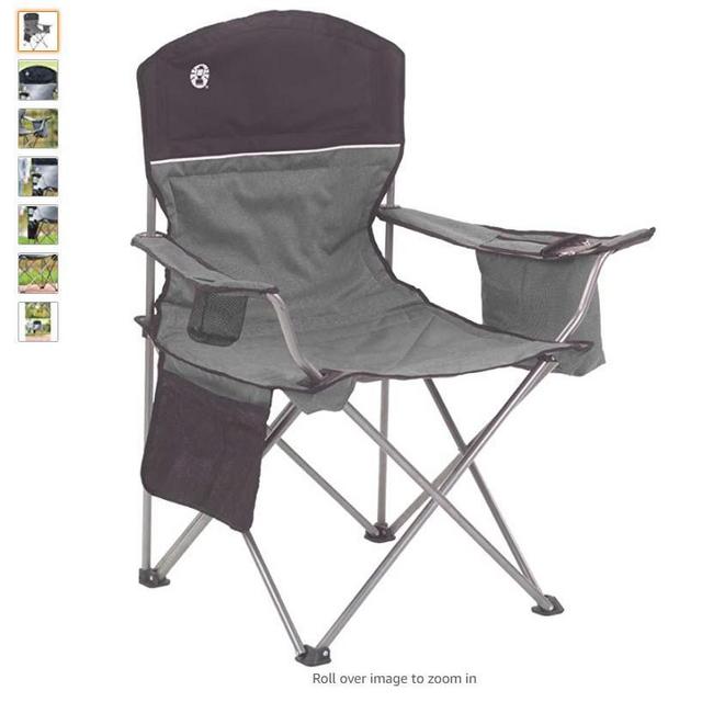 Coleman Portable Camping Quad Chair with 4-Can Cooler