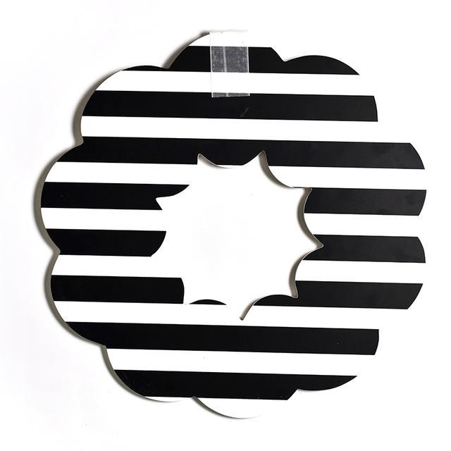 Happy Everything Black Stripe Big Wooden Wreath