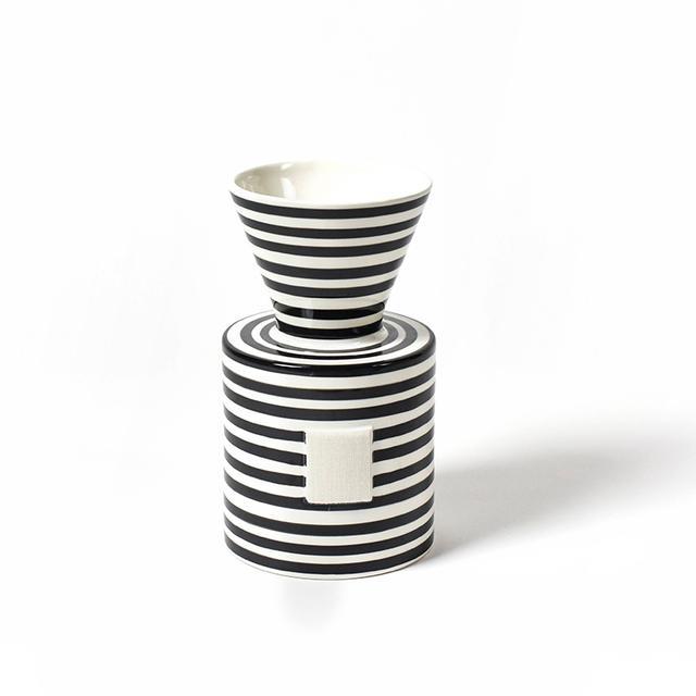 Happy Everything Black Stripe Mini Vase