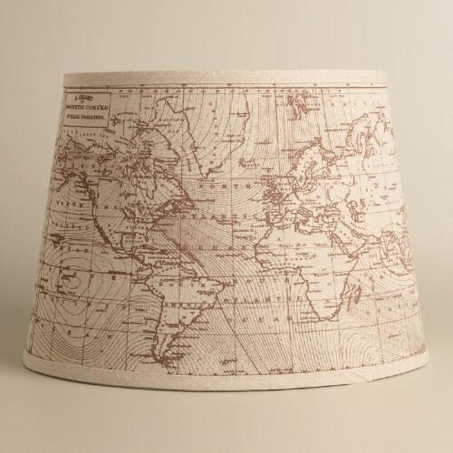 Vintage World Map Table Lamp Shade