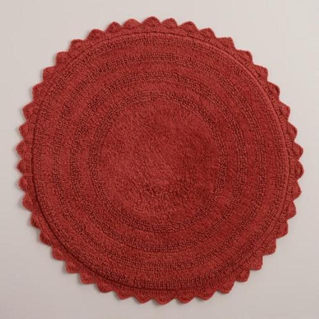 Coral Round Bath Mat