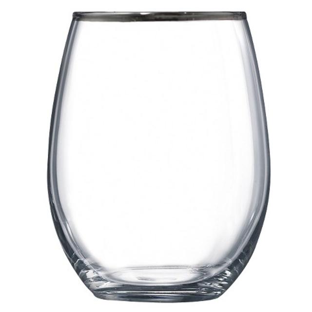 Threshold™ Harmony Silver Rim Stemless Wine Glass - Set of 4