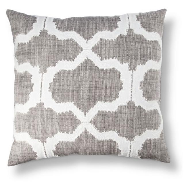 Threshold™ Geometric Applique Pillow - Gray