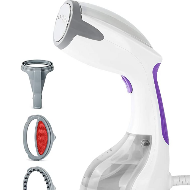BEAUTURAL Steamer for Clothes with Pump Steam Technology, Portable Handheld Garment Fabric Wrinkles Remover, 30-Second Fast Heat-up, Auto-Off, Large Detachable Water Tank