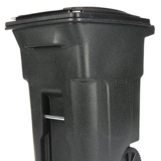 Toter 64-Gallon Greenstone Plastic Wheeled Trash Can with Lid