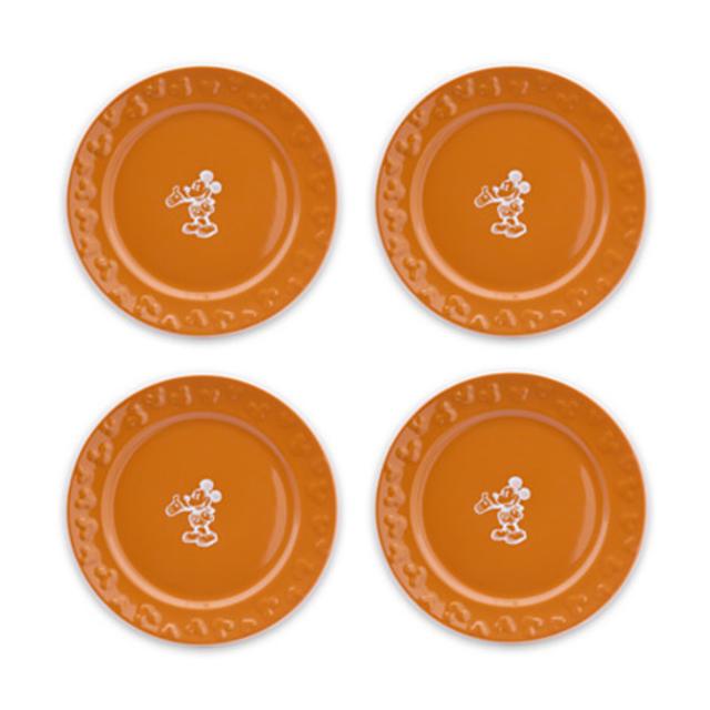 Gourmet Mickey Mouse Dessert Plate Set - Pumpkin/White