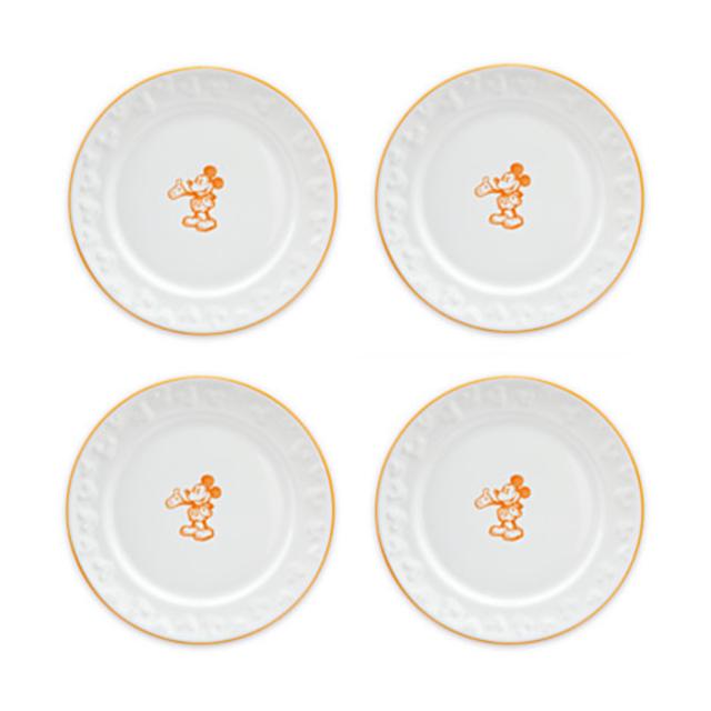 Gourmet Mickey Mouse Dessert Plate Set - White/Pumpkin