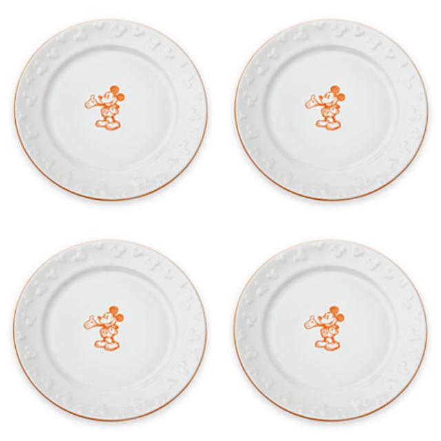 Gourmet Mickey Mouse Dinner Plate Set - White/Pumpkin