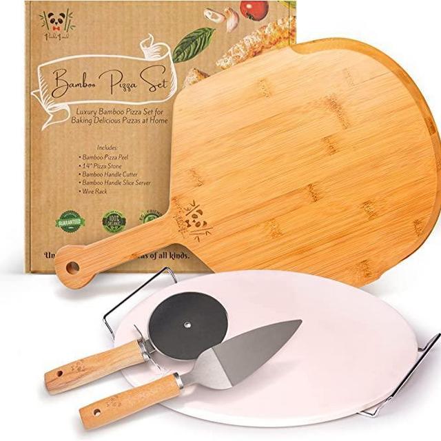 Large 14" Round Pizza Stone 5-Piece set