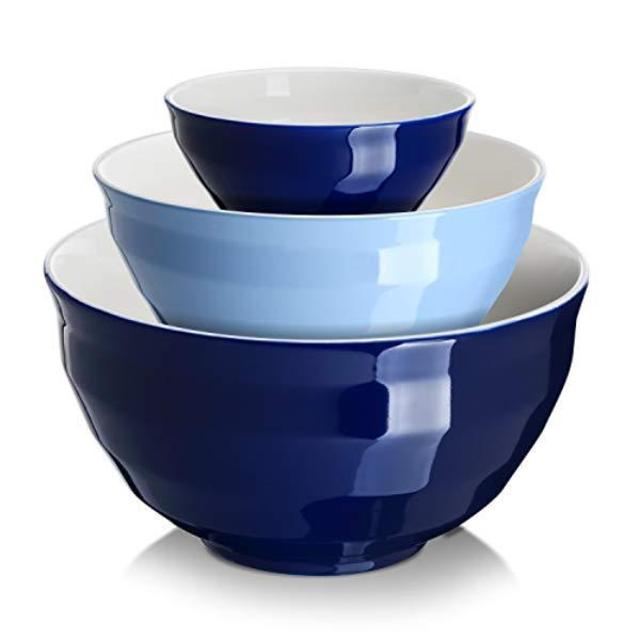 Blue serving bowls