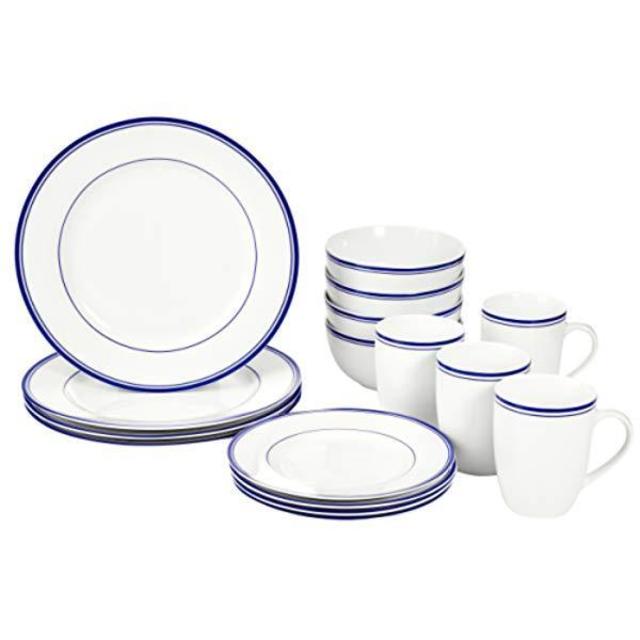 Blue trim plate set