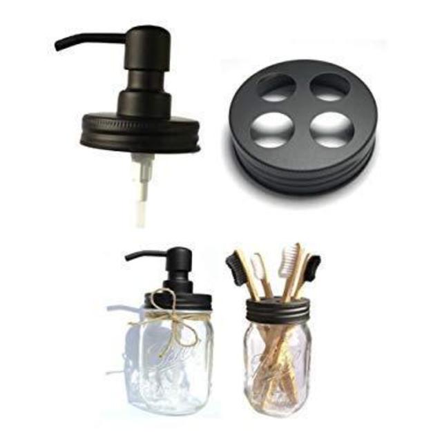 Soap dispenser and toothbrush holder lids