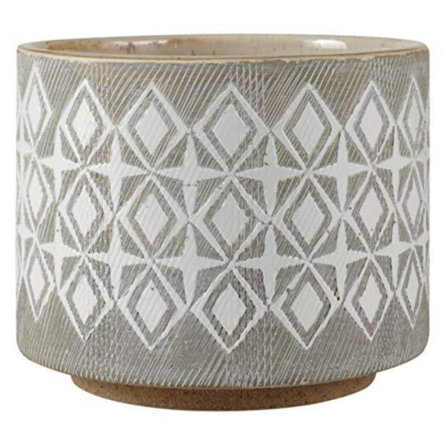 Geometric ceramic pot