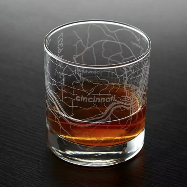 CINCINNATI - Urban Map Glass, Set of 4