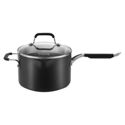 Calphalon Kitchen Essentials Sauce Pan with Pour and Strain Cover - 4 Quart