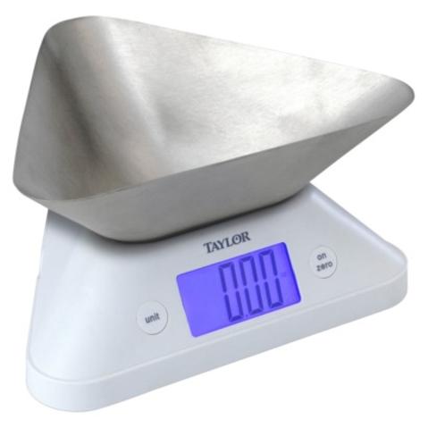 Taylor Stainless Steel and Plastic Digital Food Scale - Silver/White
