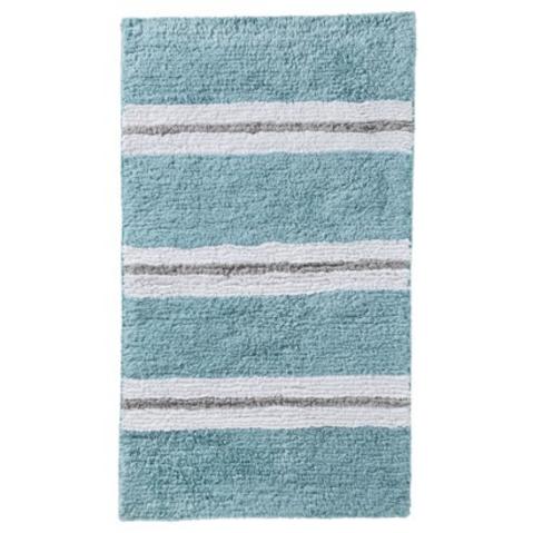 Threshold™ Rugby Stripe Bath Rug - Blue/Gray