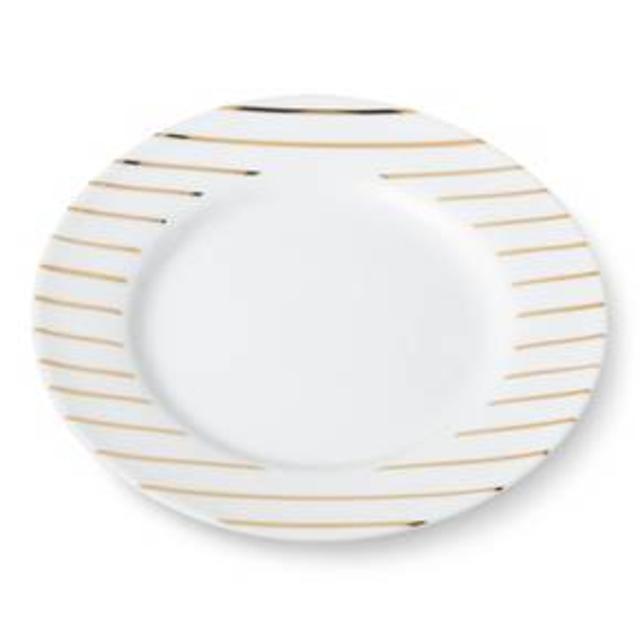 Appetizer Plate 6" White/Gold Stripes Porcelain - Threshold™