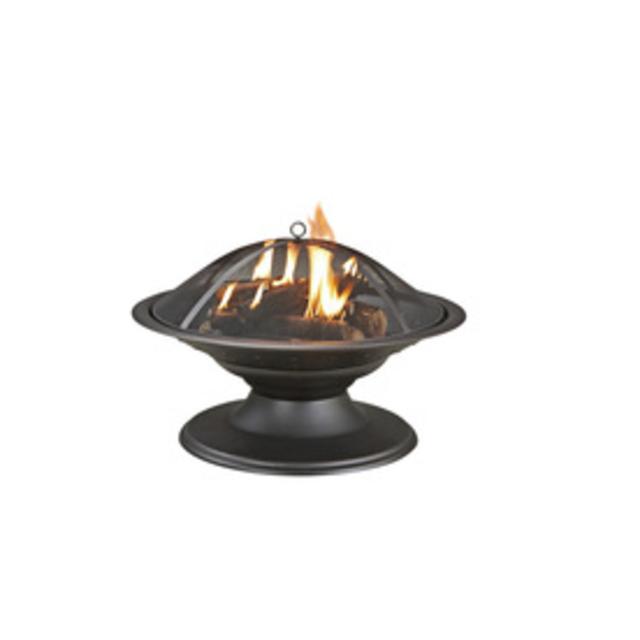 Garden Treasures 29.5-in W Black/High Temperature Painted Steel Wood-Burning Fire Pit