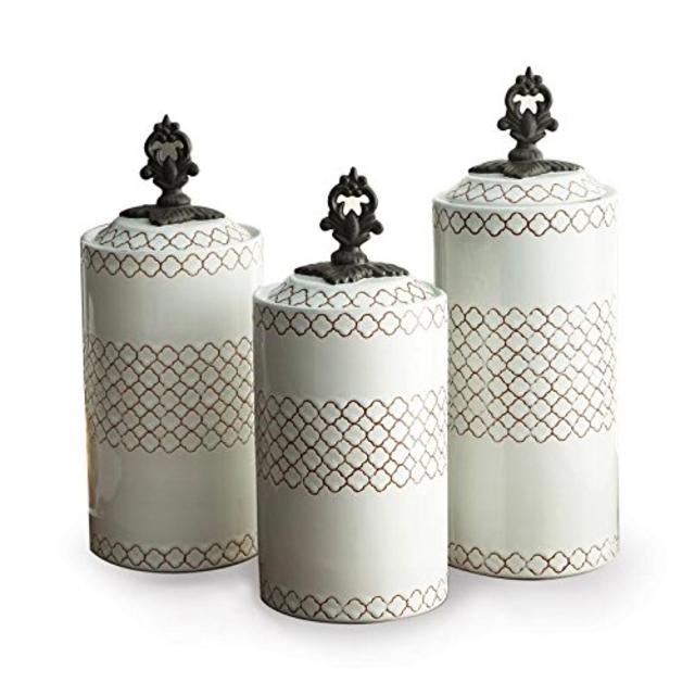 American Atelier Canisters (Set of 3), White
