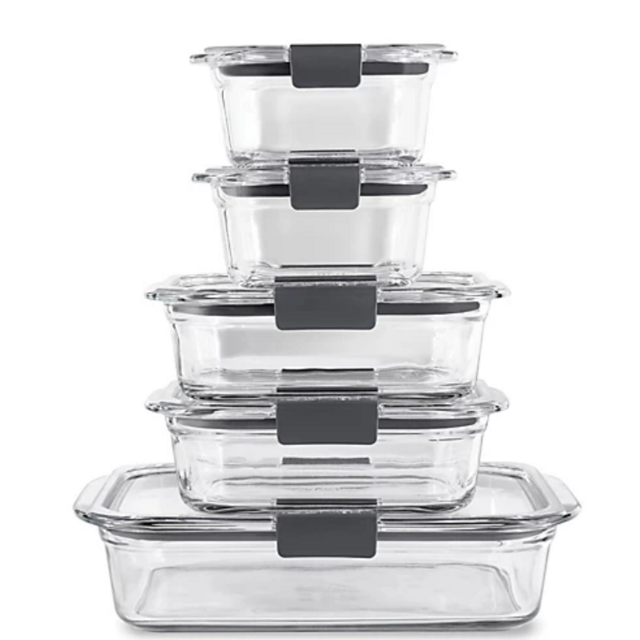 Rubbermaid® Brilliance 10-Piece Glass Storage Containers Set