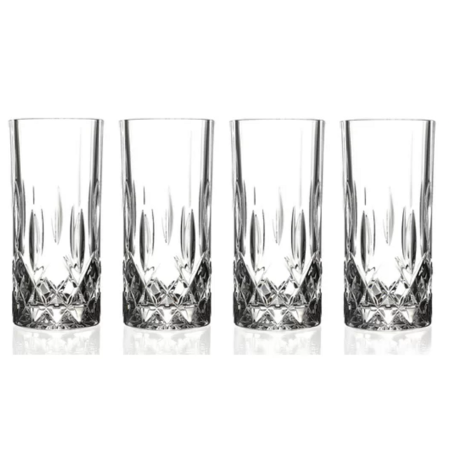 Crystal Highball Glasses, Set of 6
