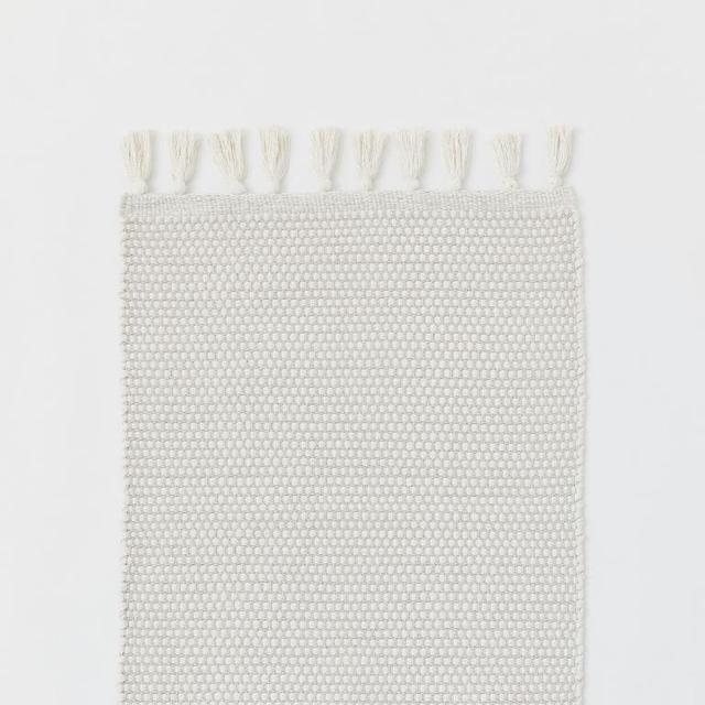 Cotton Bath Rug in Light Taupe