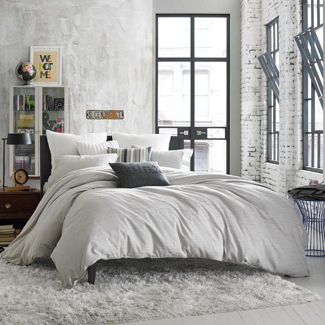 Kenneth Cole Reaction Home Elements Reversible Full/Queen Duvet Cover in Grey Mist