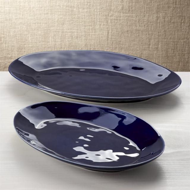 Marin Dark Blue 20" Oval Platter