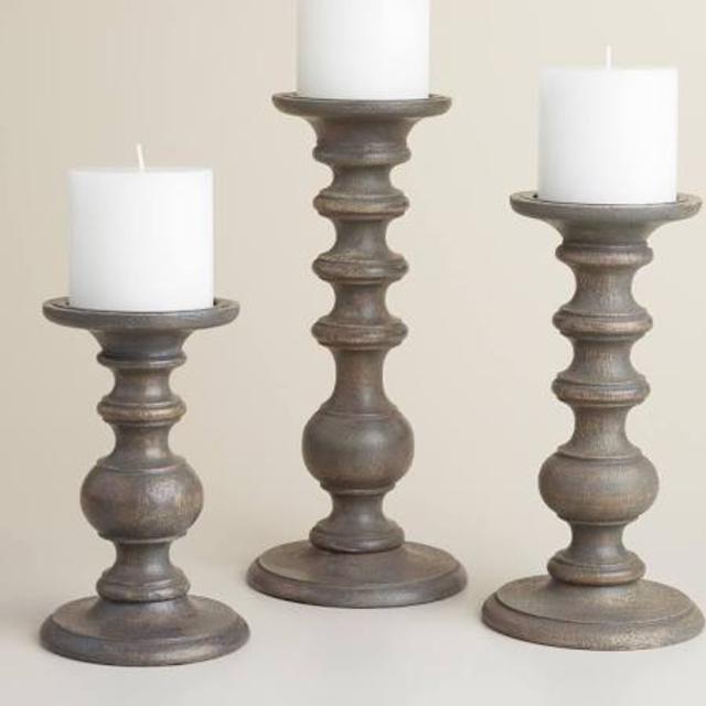 rustic pillar candle holders - Google Search