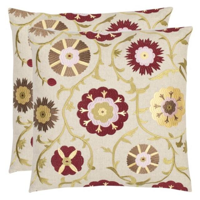 Multi-Colored Pavon Pillow Throw Pillow (18"x18") - Safavieh