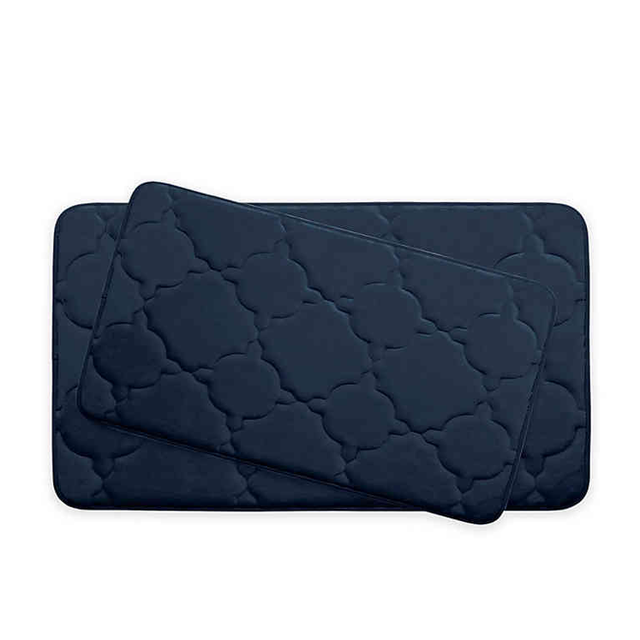 Bounce Comfort Dorothy Memory Foam 2-Piece Bath Mat Set in Indigo