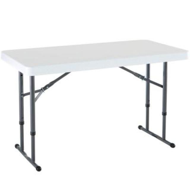24 in. x 48 in. White Granite Folding Table