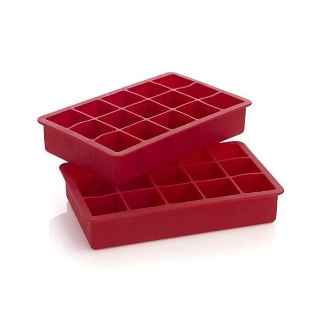 Red Ice Cube Trays Set of Two