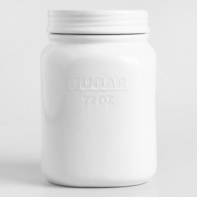 White Ceramic Sugar Canister