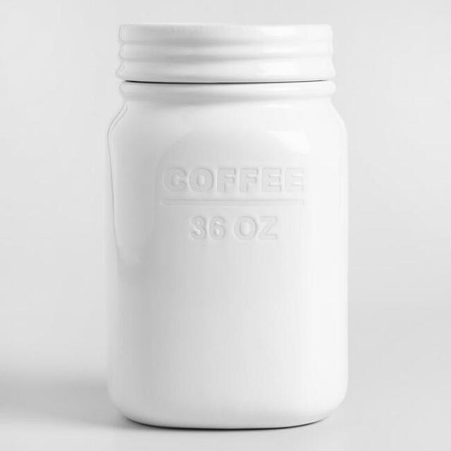 White Ceramic Coffee Canister