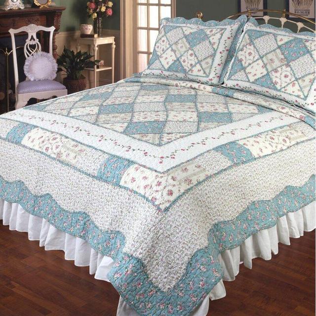 Calton Beige & Blue Quilt