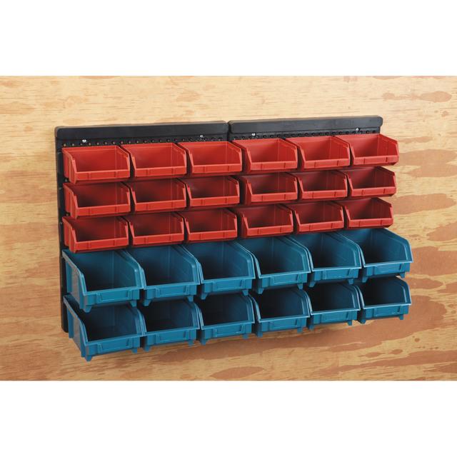 30 Bin Wall Mount Parts Rack
