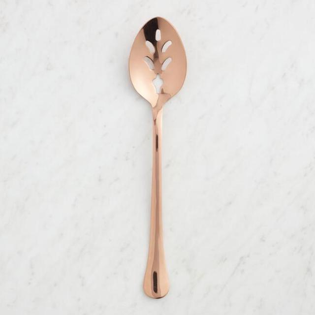 Rose Gold Pierced Buffet Serving Spoon