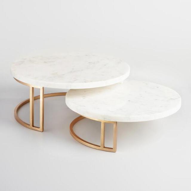 (Large) Gold and Marble Pedestal Stand