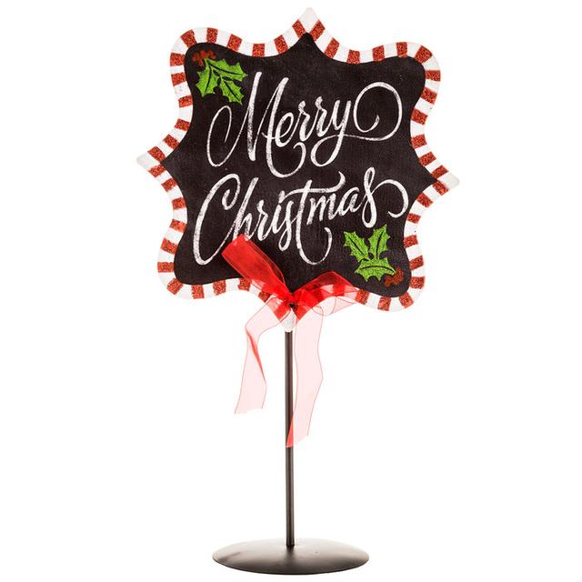 Merry Christmas Metal Chalkboard Decor