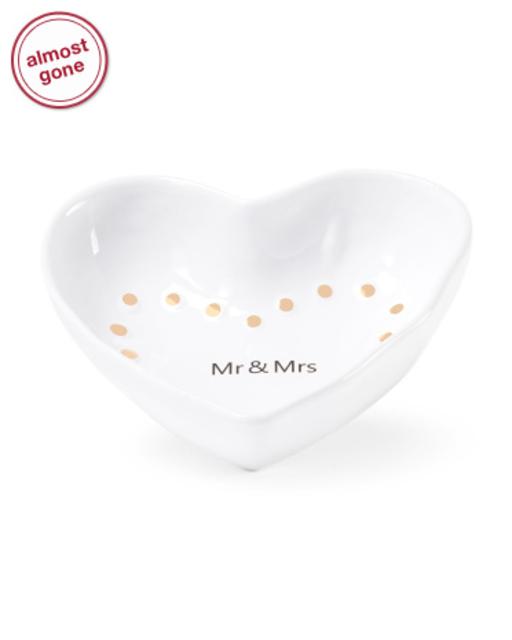 Mr. & Mrs. Gold Heart Bowl