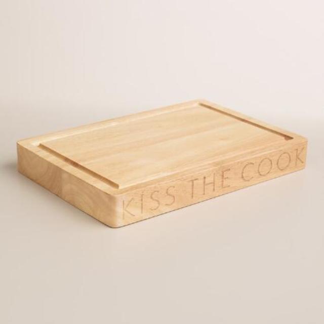 "Kiss the Cook" Wood Trencher Cutting Board