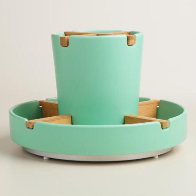 Aqua Spinning Utensil Caddy