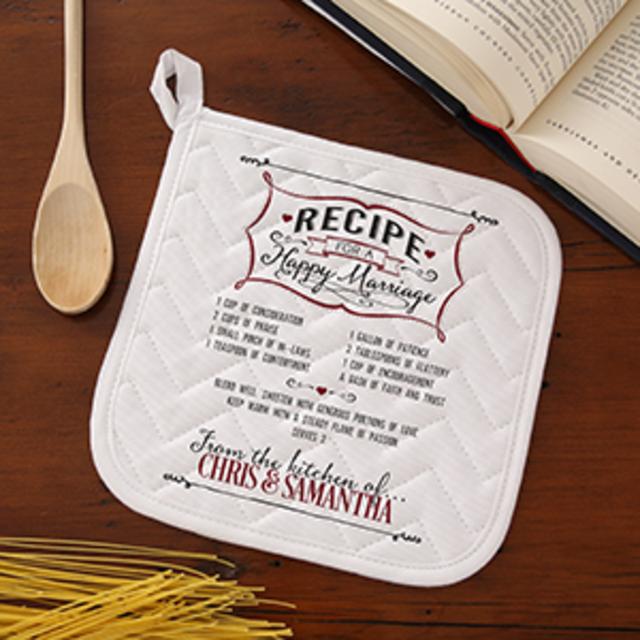 Recipe for a Happy Marriage Personalized Potholder - #15873-P